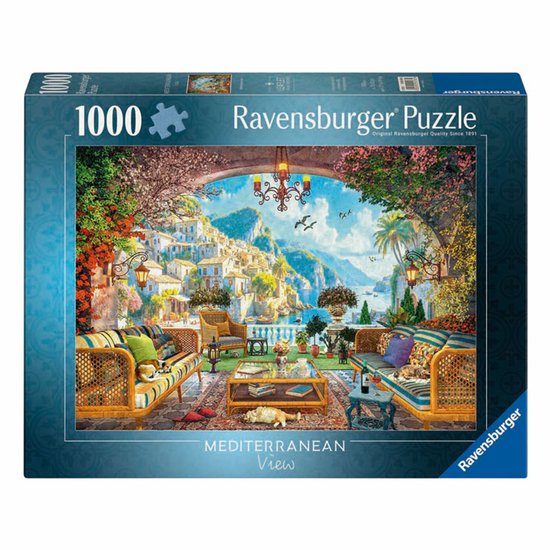Ravensburger Mediterranean Terrace View puzzel met zeezicht