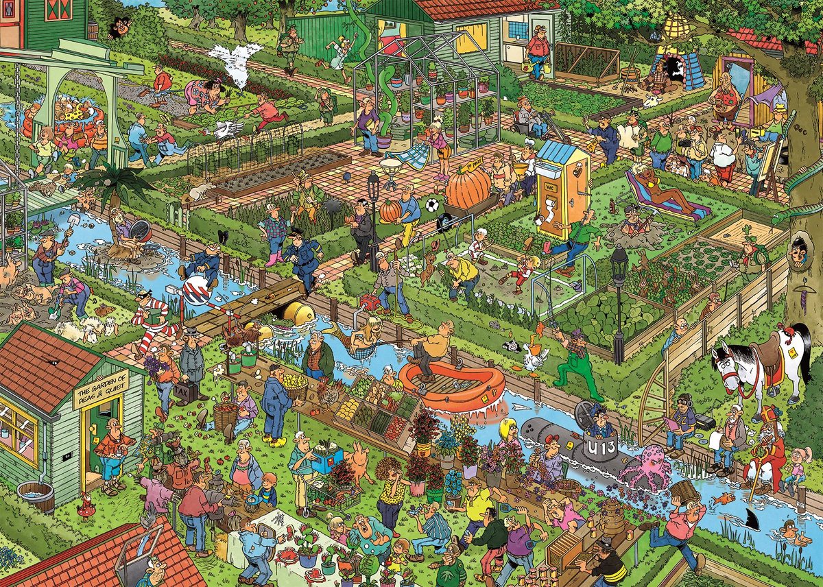 Jan van Haasteren - De Volkstuintjes - 1000 stukjes puzzel - Legpuzzel JVH — afbeelding 2