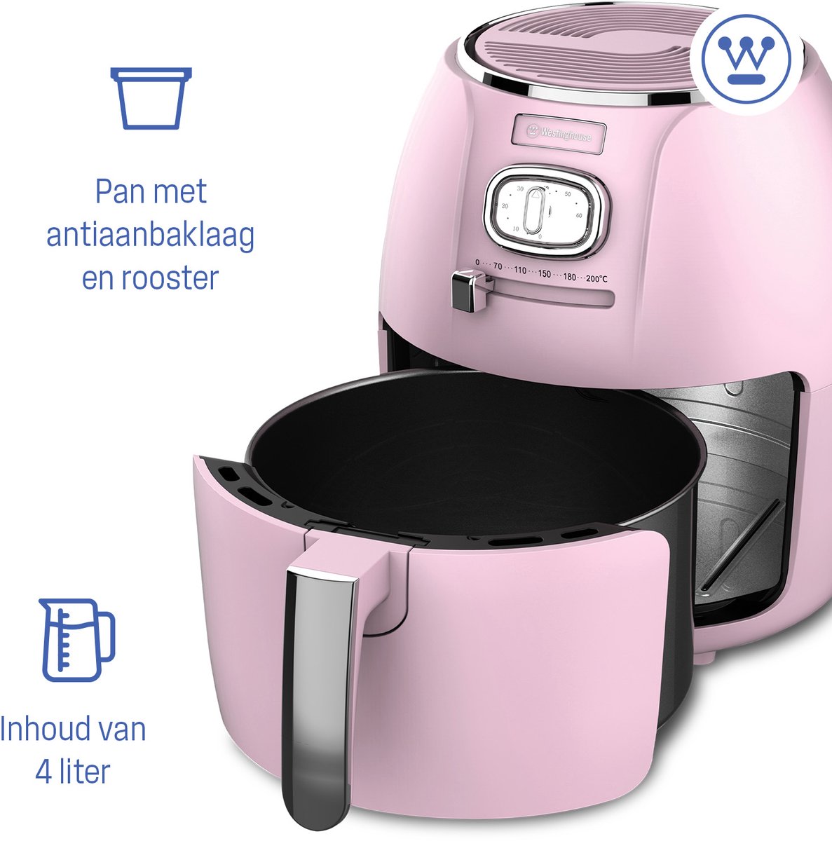 Westinghouse Retro Airfryer 1500W met Dubbele Lade - 4L - afbeelding 3