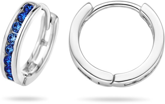 GLAMS - Boucles d'oreille à clapet Synth. Saphir - Argent