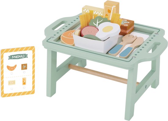 Foto: Houten ontbijtset speelgoed 10 delig rollenspel eten keuken educatief houten speelgoed