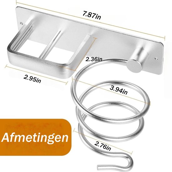 simpletome Föhnhouder Wandgemonteerde Voor Alle Magnetische Hogesnelheidsföhns Met Stekker En Snoerorganisatorhaak (Aluminiumlegering, Grijs simpletome Föhnhouder Wandgemonteerde Voor Alle Magnetische Hogesnelheidsföhns Met Stekker En Snoerorganisatorhaak (Aluminiumlegering, Grijs