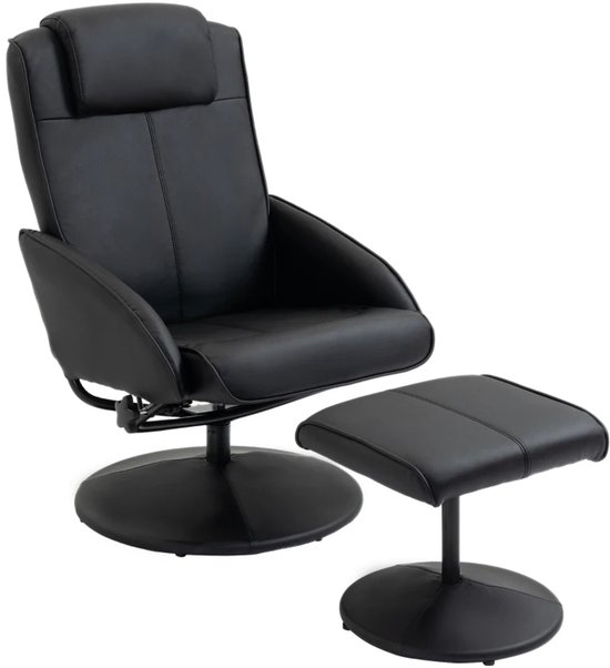 Relaxfauteuil 360° Draaibaar Relaxstoel met Voetenbank - Relaxfauteuil - €169,95