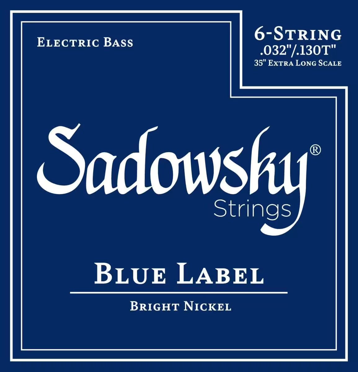 Sadowsky Blue Label Bass String Nickel Taperwound XL 32-130 voor 6-snarige elektrische bas