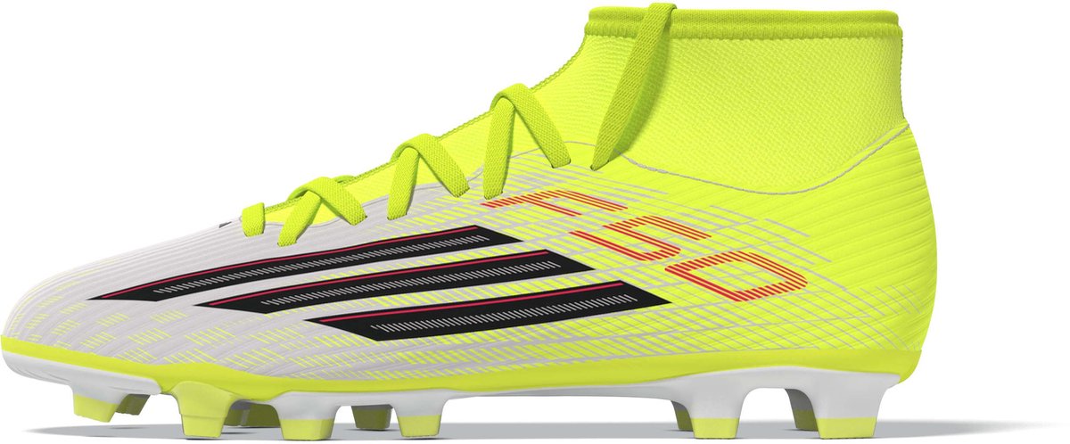 Adidas Kinderen F50CLUB MID FG/MG Voetbalschoen J KI6175 Solar Yellow / Core Black / Clear Red