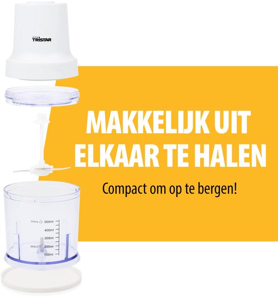 Tristar BL-4023 - Hakmolen 400W - 1L- RVS hakmes - Wit van Tristar — afbeelding 3