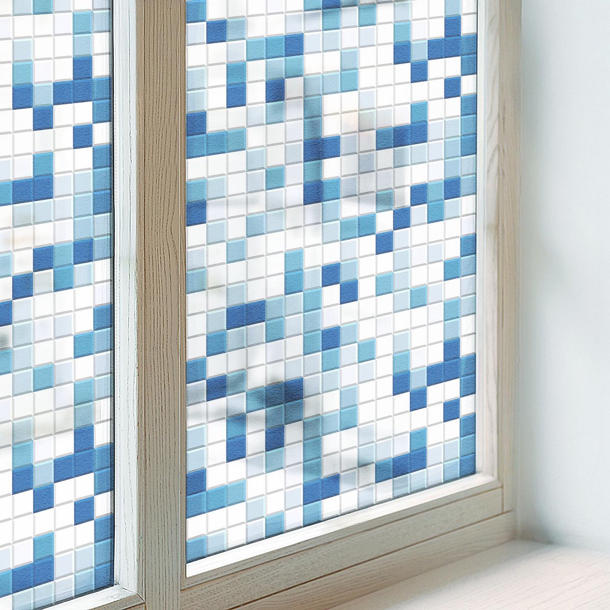 Coloray Privacy Folie Raam - Tegelspel Anti inkijk Folie - 50x100 cm - Wit Privacy Folie Raam - Raamfolie Tegen inkijk Glas in Lood - Voor de badkamer, voor de keuken, voor het kantoor - Raamfolie Zonwering