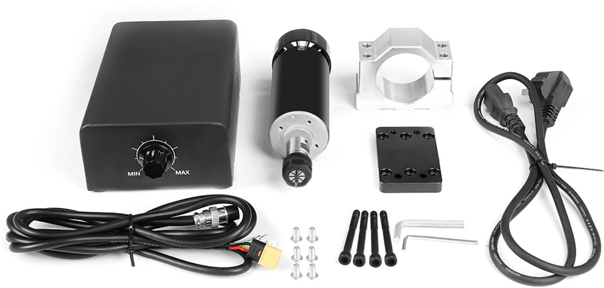 Twotrees TTC450 TT450Pro 500W Spindle Kit - CNC spindelmotorset - 11000 RPM luchtgekoelde BLDC-motor - met geïntegreerde regelkast en snelheidsinstelknop - voor DIY-graveren, CNC-graveren, CNC Drilling, TTC 450 Pro
