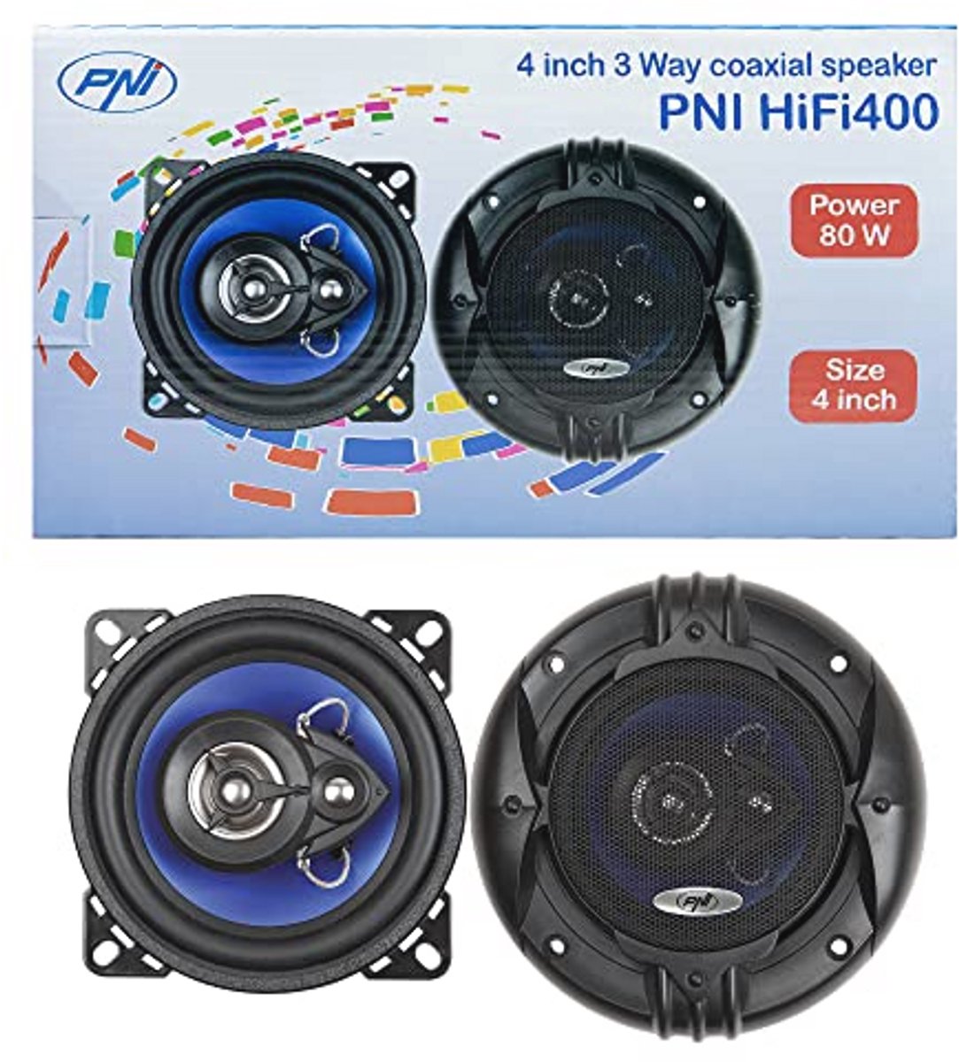Coaxiale autoluidsprekers 10 cm 3 wegs met 80W vermogen en hoge helderheid