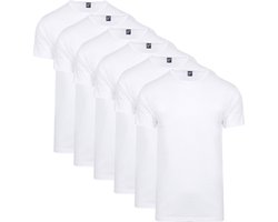 Alan Red Aanbieding Derby O-Hals T-shirts Wit (6Pack) - Maat XL - Heren - Basic T-shirts