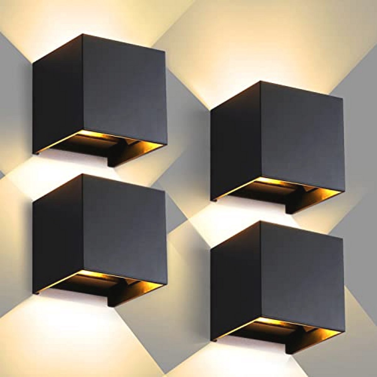 Led-wandlamp voor binnen en buiten, 3000K, 12W, IP65, instelbare lichtstraal, geschikt voo