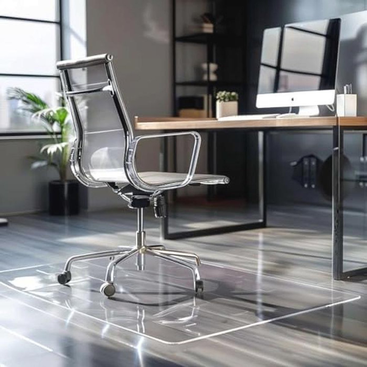 Transparante Vloermat voor Stoelen - Antislip PVC Bescherming voor Houten Vloeren - Ronde