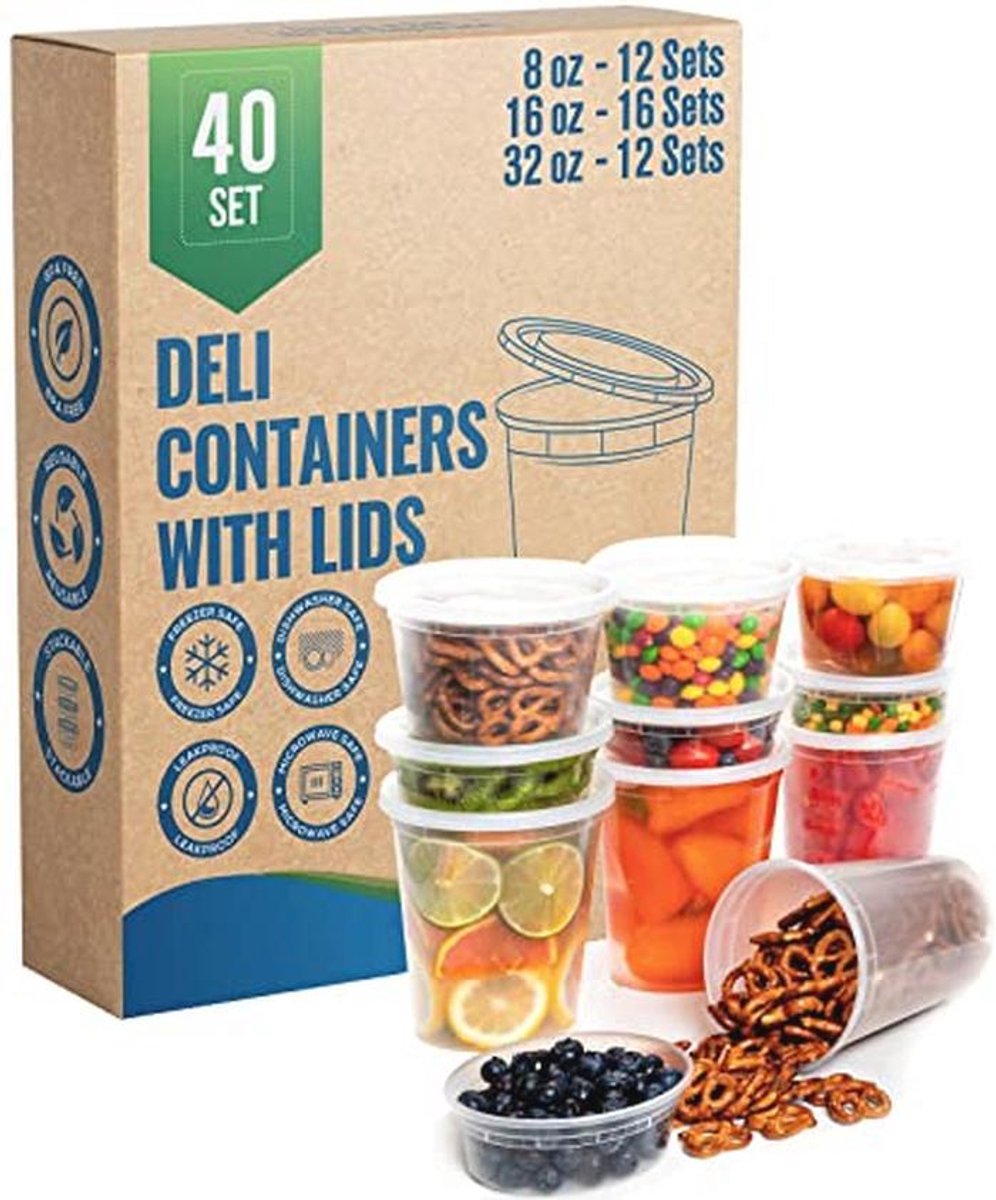 Luchtdichte Deli-containers Set van 40 - Magnetronbestendig en Vaatwasserbestendig