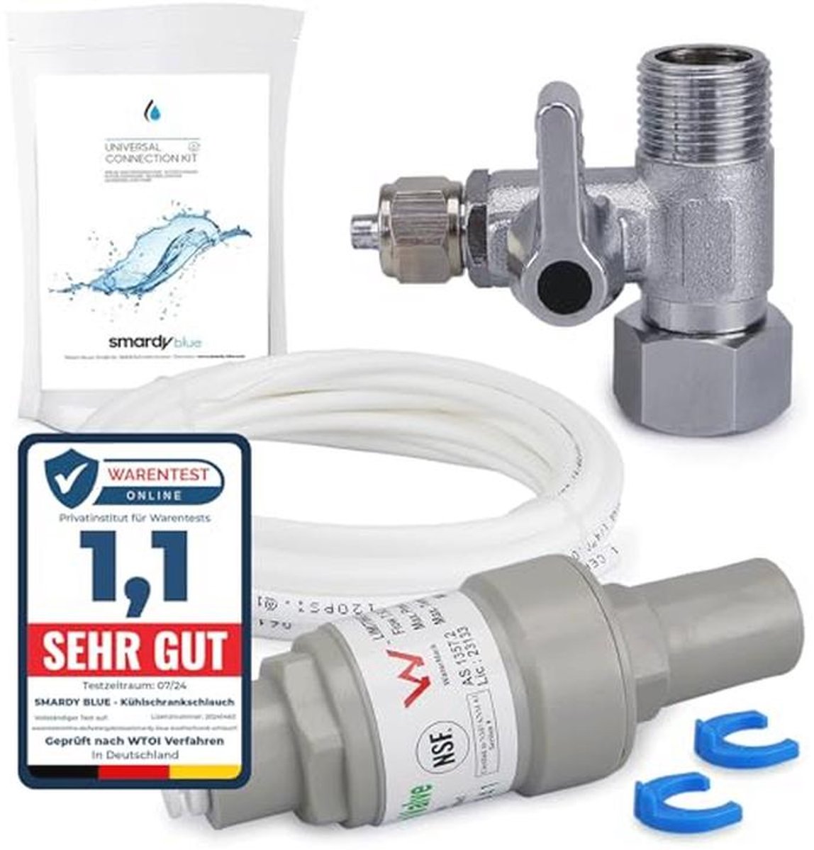 Water Aansluitset Premium met Drukregelaar en Slang voor Koelkast en Waterfilter