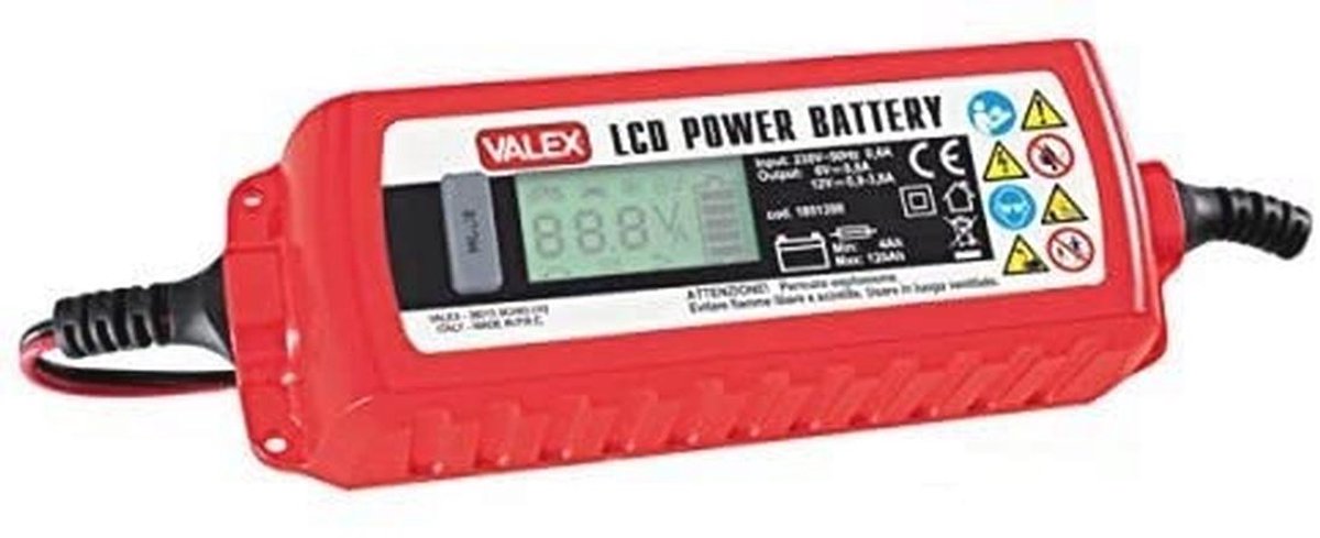 Oplader voor auto en motorfiets met LCD-display 6-12V