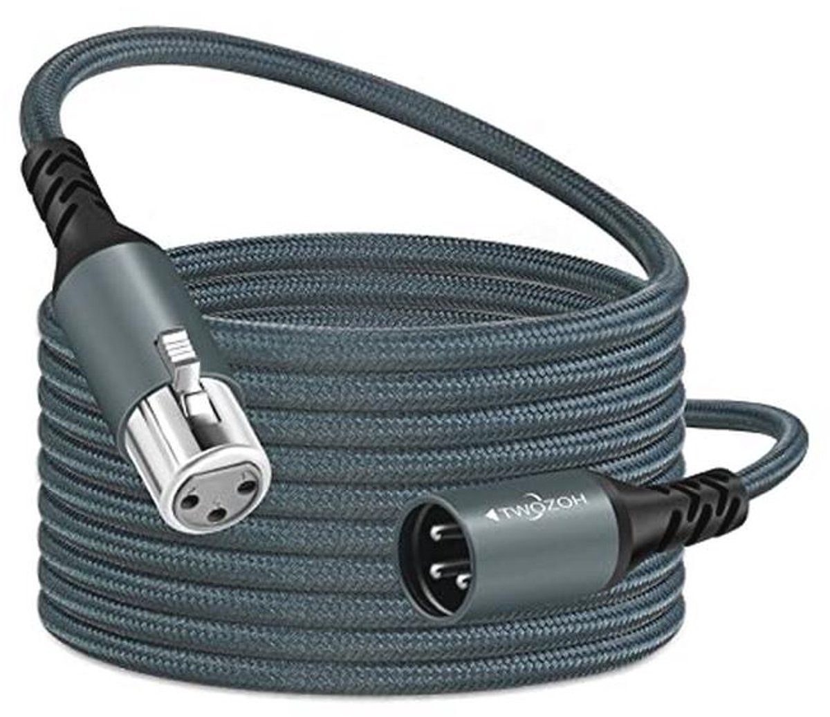Professionele Gevlochten XLR Kabel voor Audio Microfoons - 1M