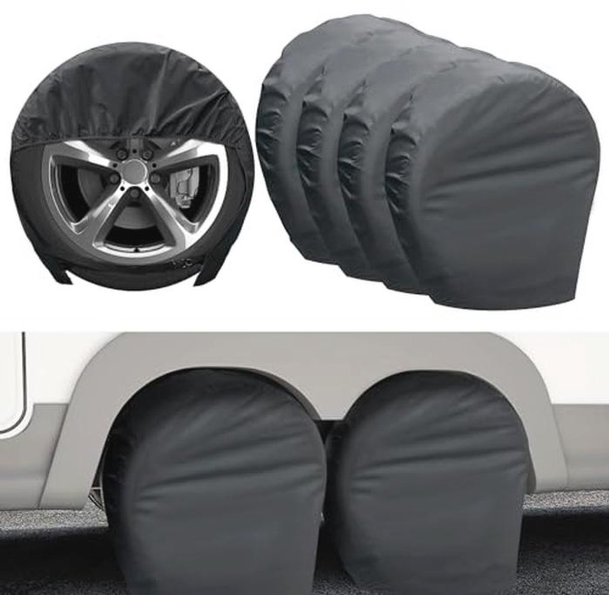 Robuuste Bandenhoezen voor Camper, Vrachtwagen en SUV - Waterdicht en Winddicht