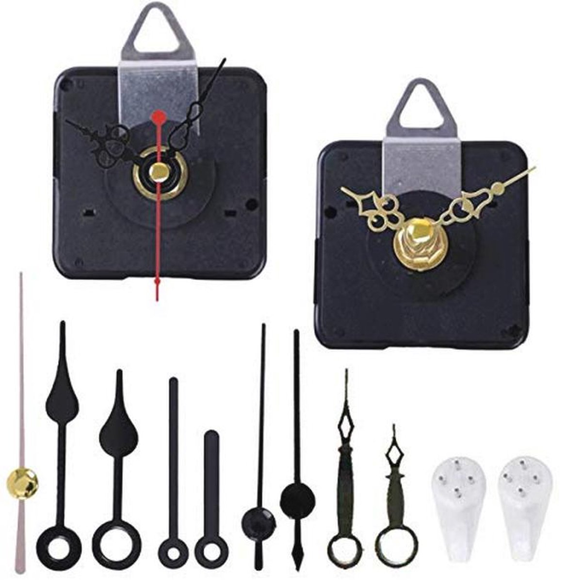 Miniatuur klok mechanisme met 5 paar wijzers - batterij aangedreven