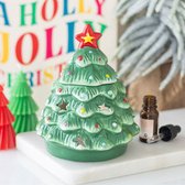 Geurbrander - oliebrander - Kerst - waxmelts - geurolie - groene kerstboom kaars - voor een gezellige Kerstmis -