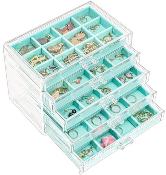 ProCase Oorbel Organizer Sieraden Organizer Doos met 3 Laden, Acryl