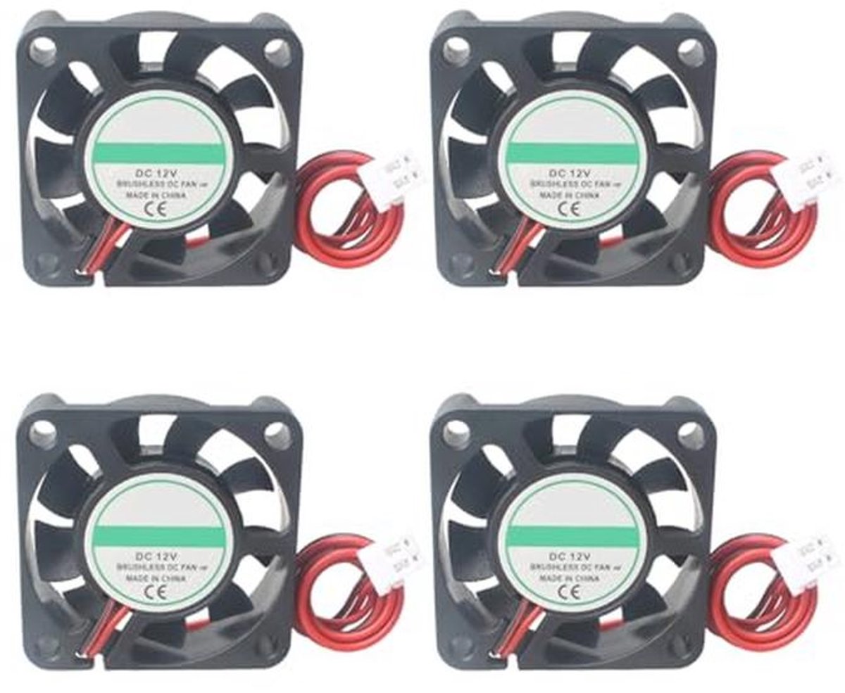4 Stuks 3D Printer Ventilator 12V 4010 Stille Koelventilator - 40x40x10mm