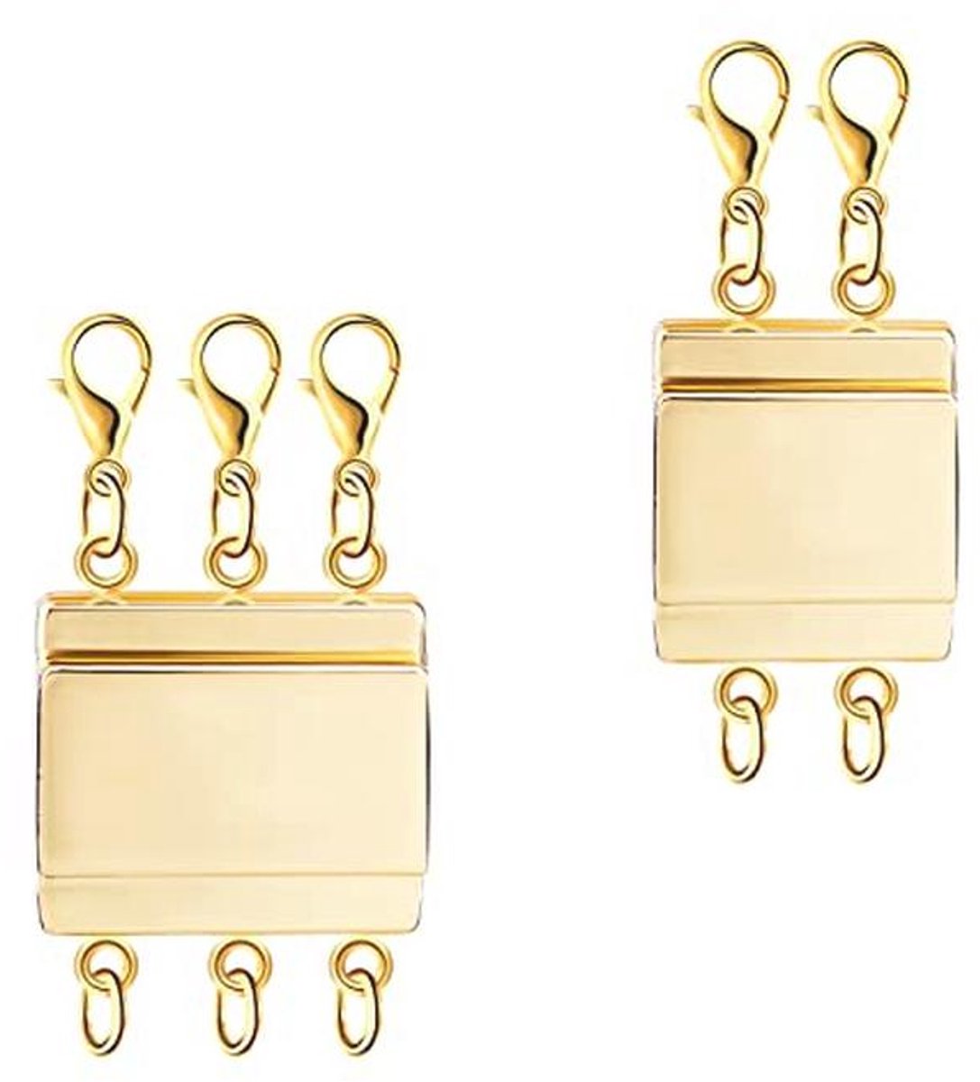 2 Stuks Gelaagde Sluiting voor Ketting - Magnetische Connector voor Sieraden Maken