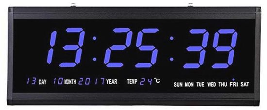 Spraakgeactiveerde LED Digitale Wandklok Temperatuur, Datum, Week Weergave Tafel Wekkers (A
