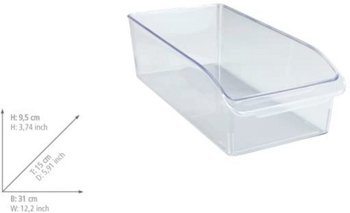 Veelzijdige Koelkast Organizer voor Eten - Transparante Opbergdoos 15x9.5x31 cm