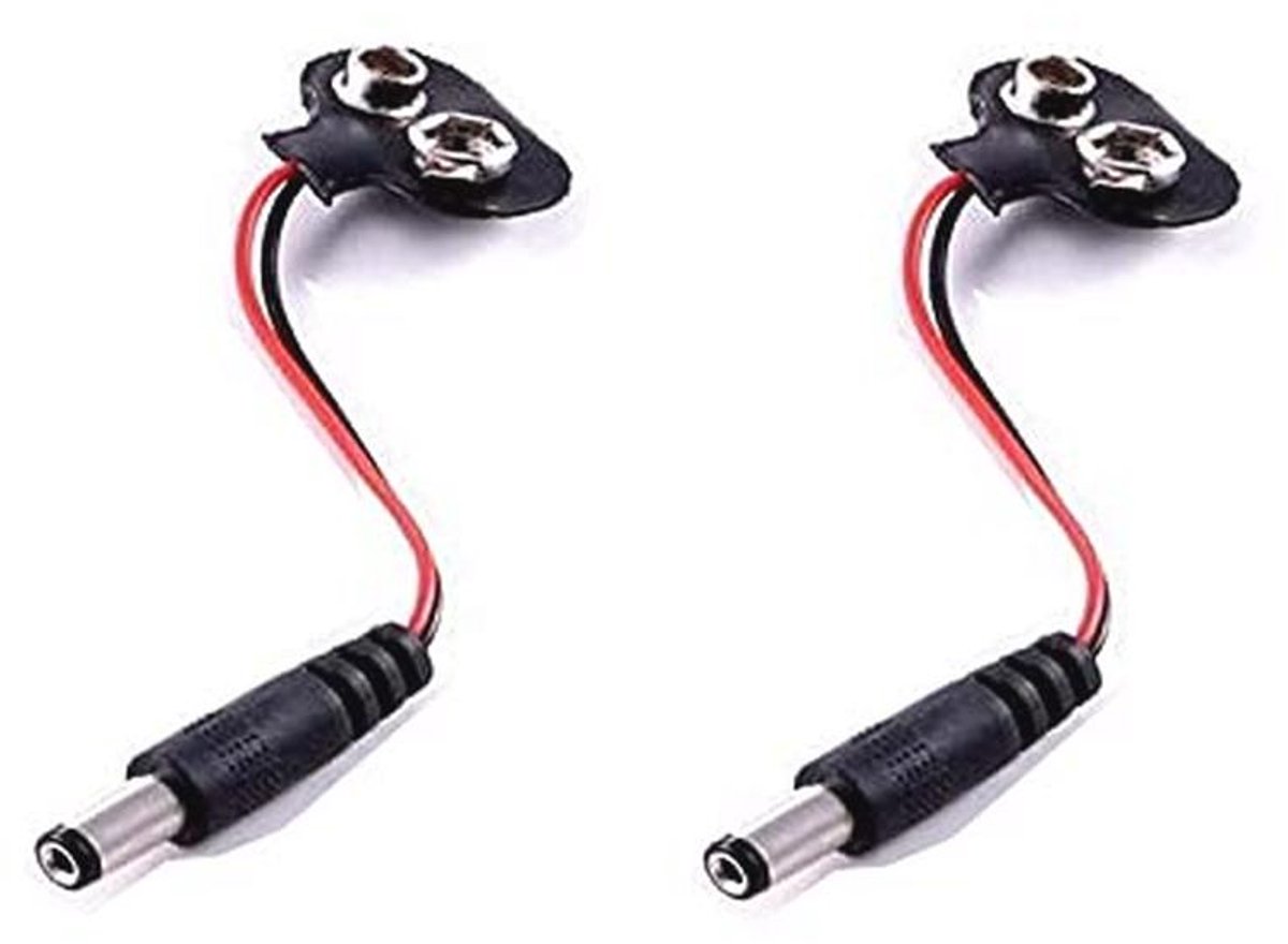 9V Batterijknop Stekker Kabel Set - 2 Stuks 2,1 x 5,5 mm DC Stekker