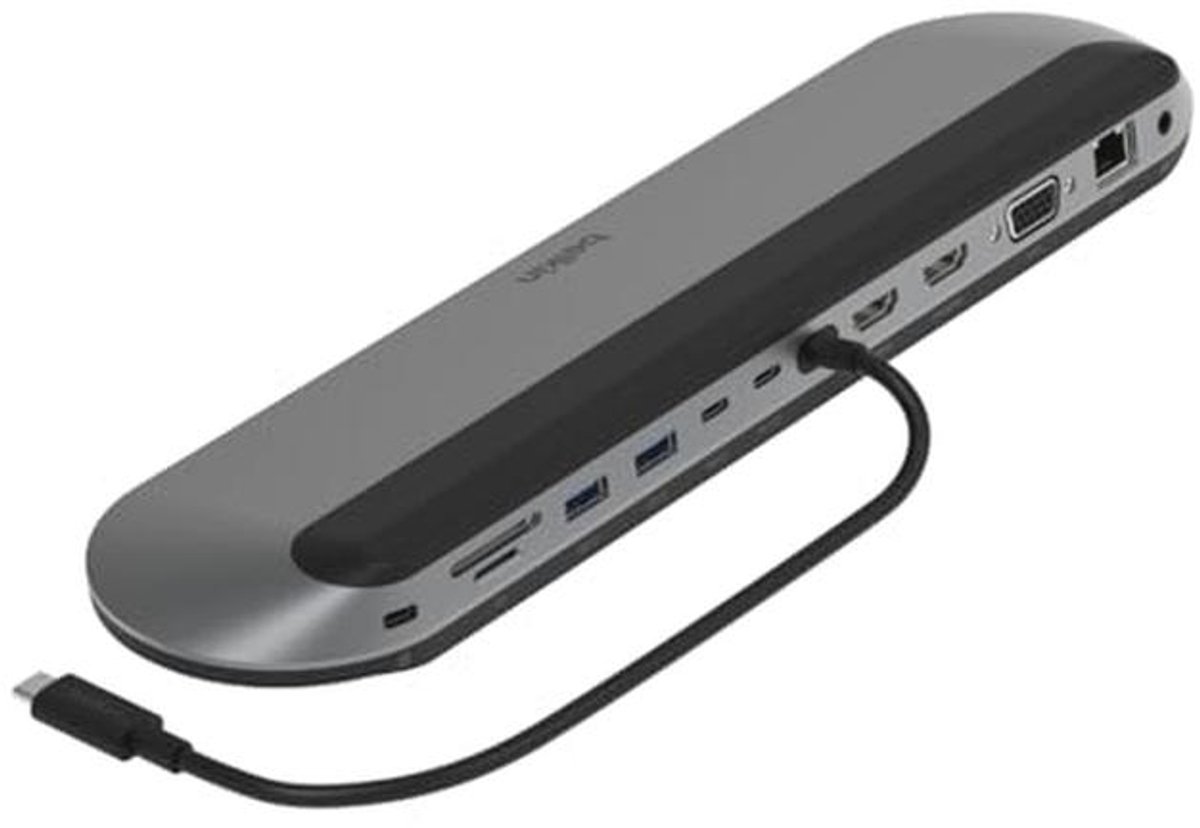 Universele 11-in-1 USB-C Docking Station voor 3 Monitoren - 100W PD, 10Gbps Gegevensoverdracht, 2.5Gbps Ethernet - Zwart