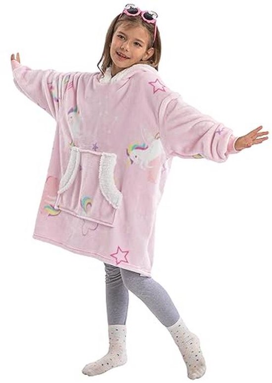 Oversized hoodie-deken en knuffeltrui voor kinderen