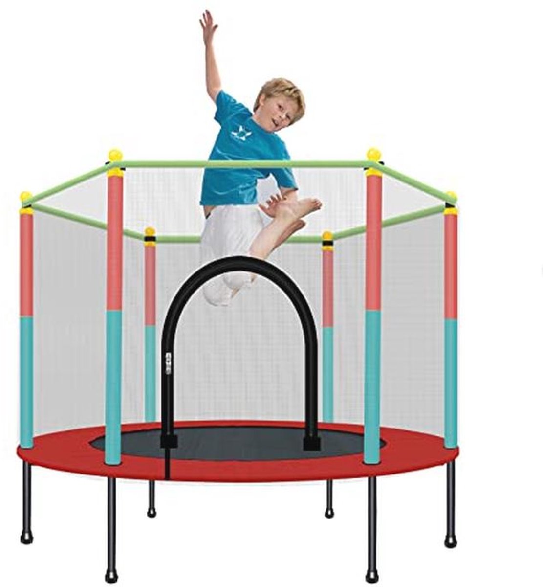 Trampoline voor Kinderen met Veiligheidsbehuizing - 5FT Interactieve Fitness Trampoline en Speelgoed