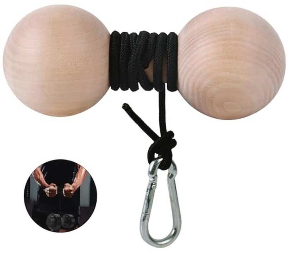 Houten polsroller en onderarmversterker - Grip Strength Trainer en Krachttrainer voor Vingers en Pols