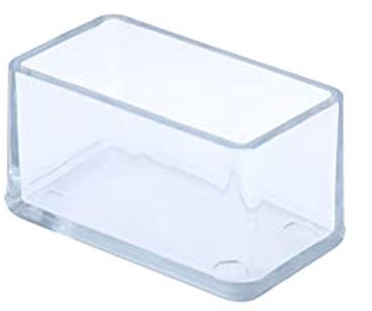 16PCS Stoelpootdoppen PVC Vloerbeschermers - Transparante, Niet-Kras Rectangle Hoofdsteunen 30 x 60mm
