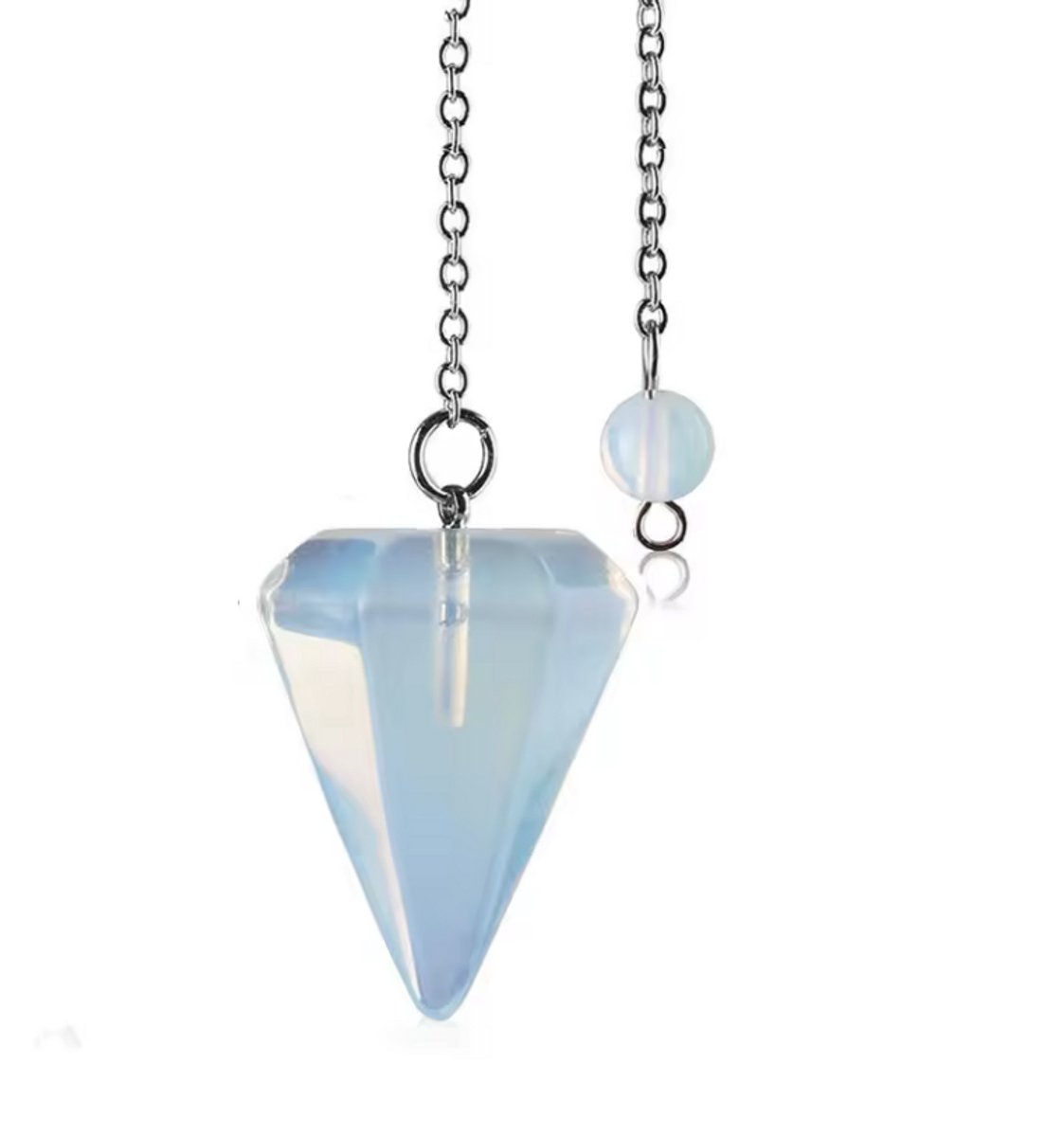 Pendel ketting - Pendelsteen - Opaal - Facet - Blauw/Transparant - 1 stuk - CHPN