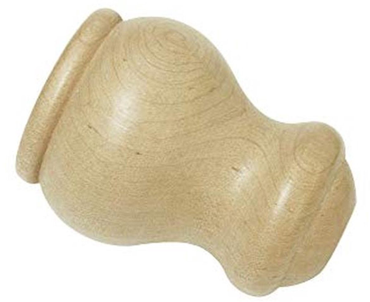 Gordijnroede Eindknop - Roede Accessoire - Gordijnen Afwerken - Robuust Hout - Ø 28 mm - Naturel