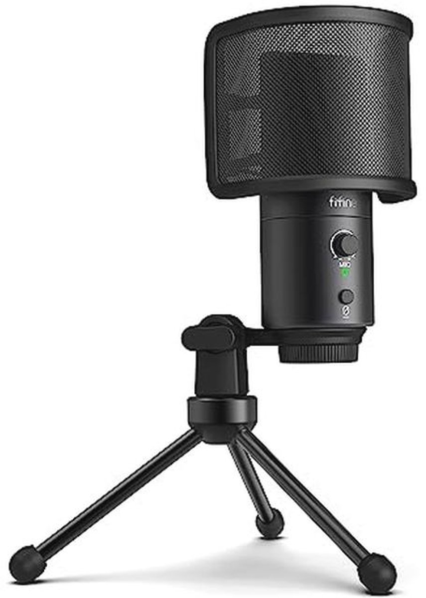 USB Condensatormicrofoon voor PC, MAC, PS4 en PS5 met Popfilter en Mute