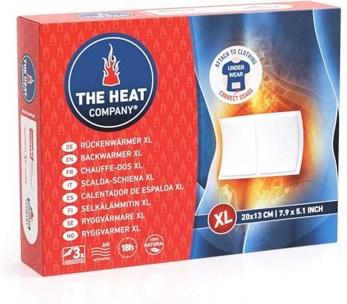 Zelfverwarmende Rugwarmer XL - 3 Stuks - 18 Uur Aangename Warmte - Peeling Self-Adhesive - Ideaal voor Buitenactiviteiten