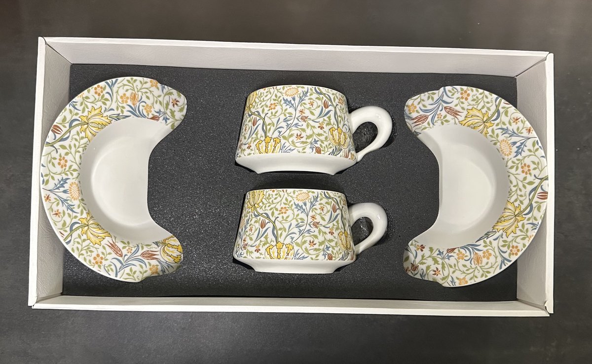 Ceramische Kop & Schotel Set (4-delig) – 350 ml - Handgemaakt & Luxe Cadeau Set