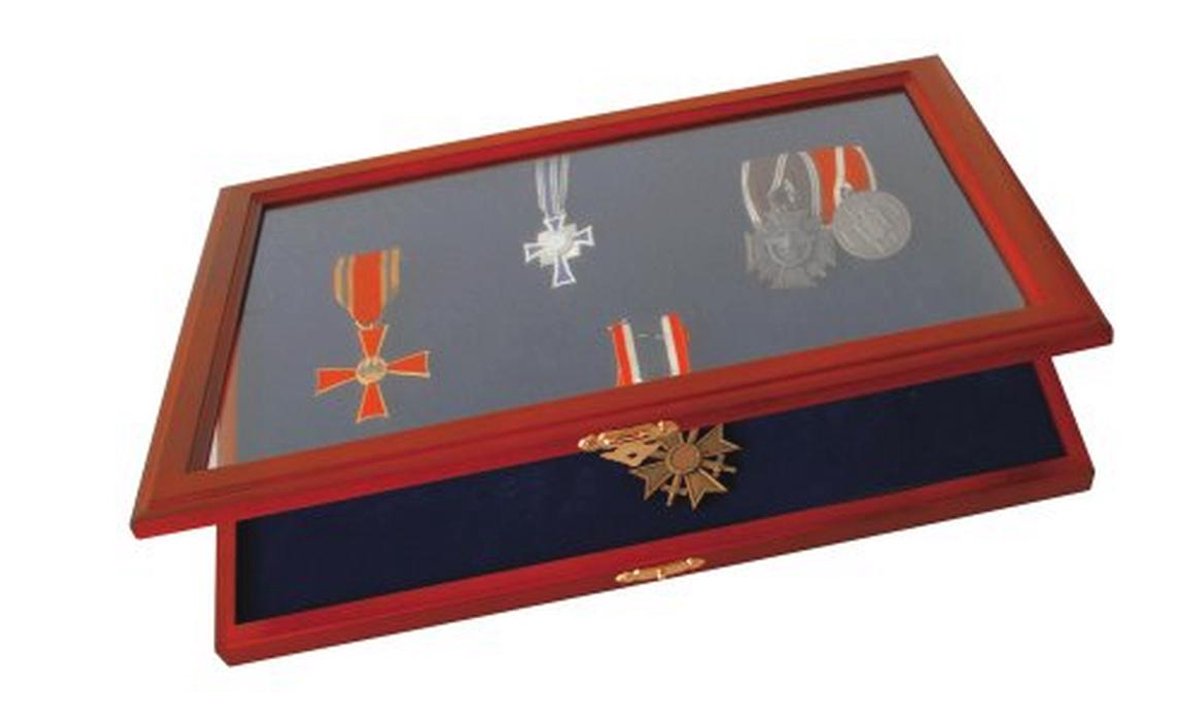 SAFE Premium Wooden Display Case for Medals and Honor Badges