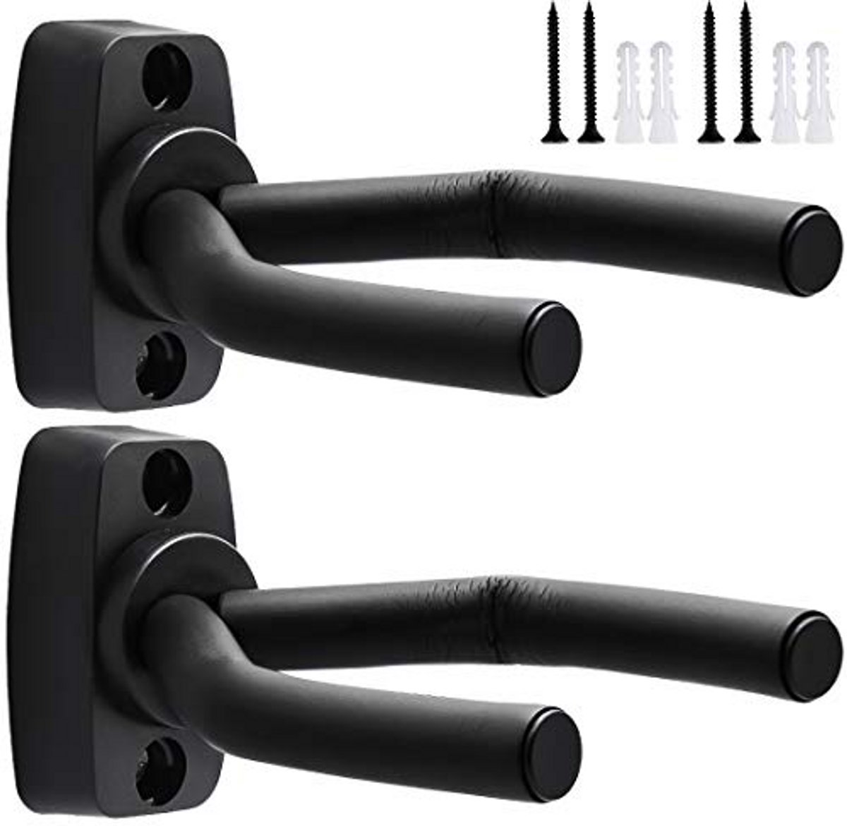 Muurbeugel voor Gitaren en Muziekinstrumenten - 2 Pack Zwart
