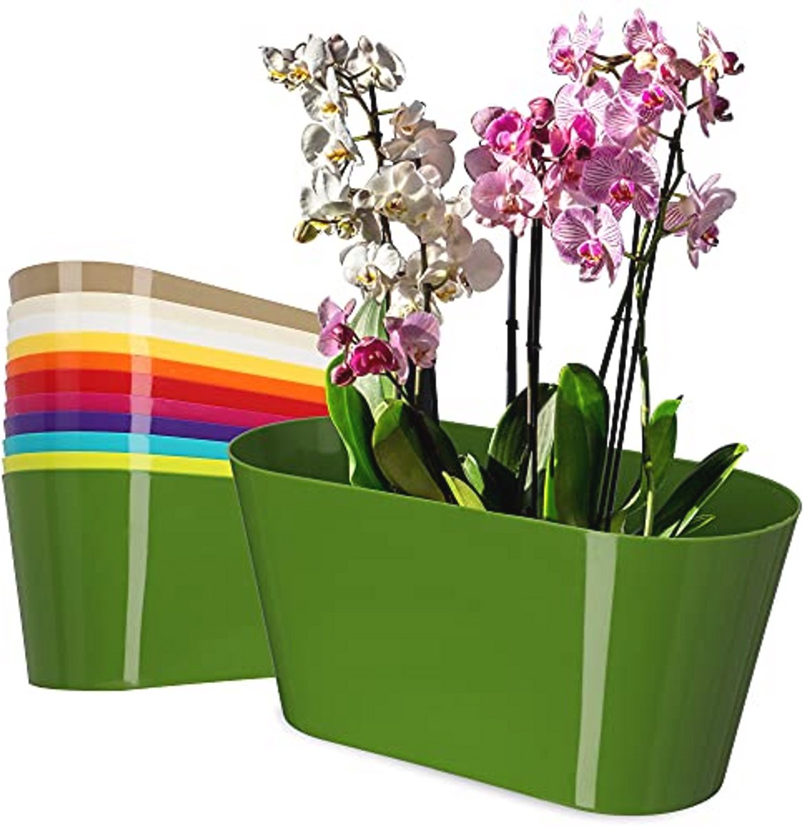 Brede Ovale Bloempot voor Planten - 27 x 13 cm - Geschikt voor Orchideeën en Viooltjes