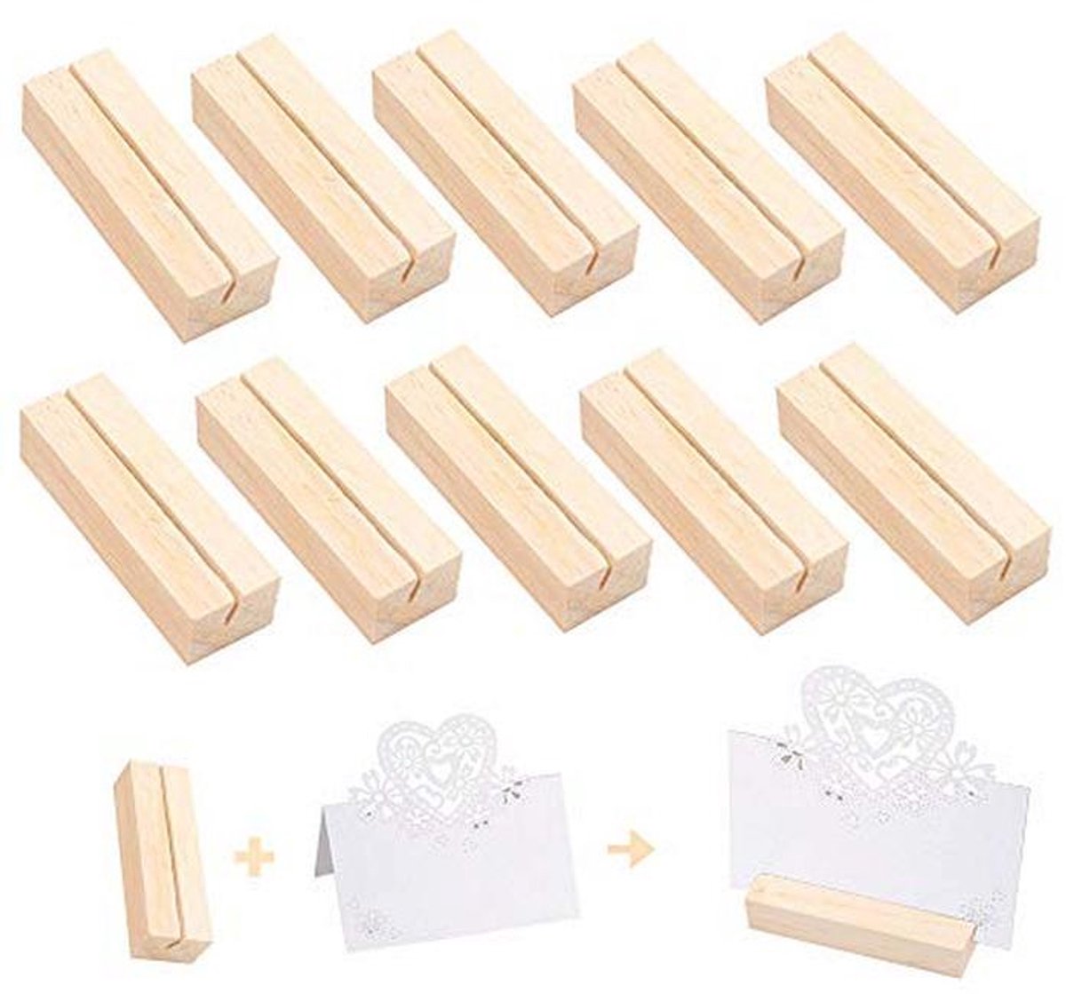 10 Stuks Houten Plaats Kaarthouders Voor Tafeldecoratie