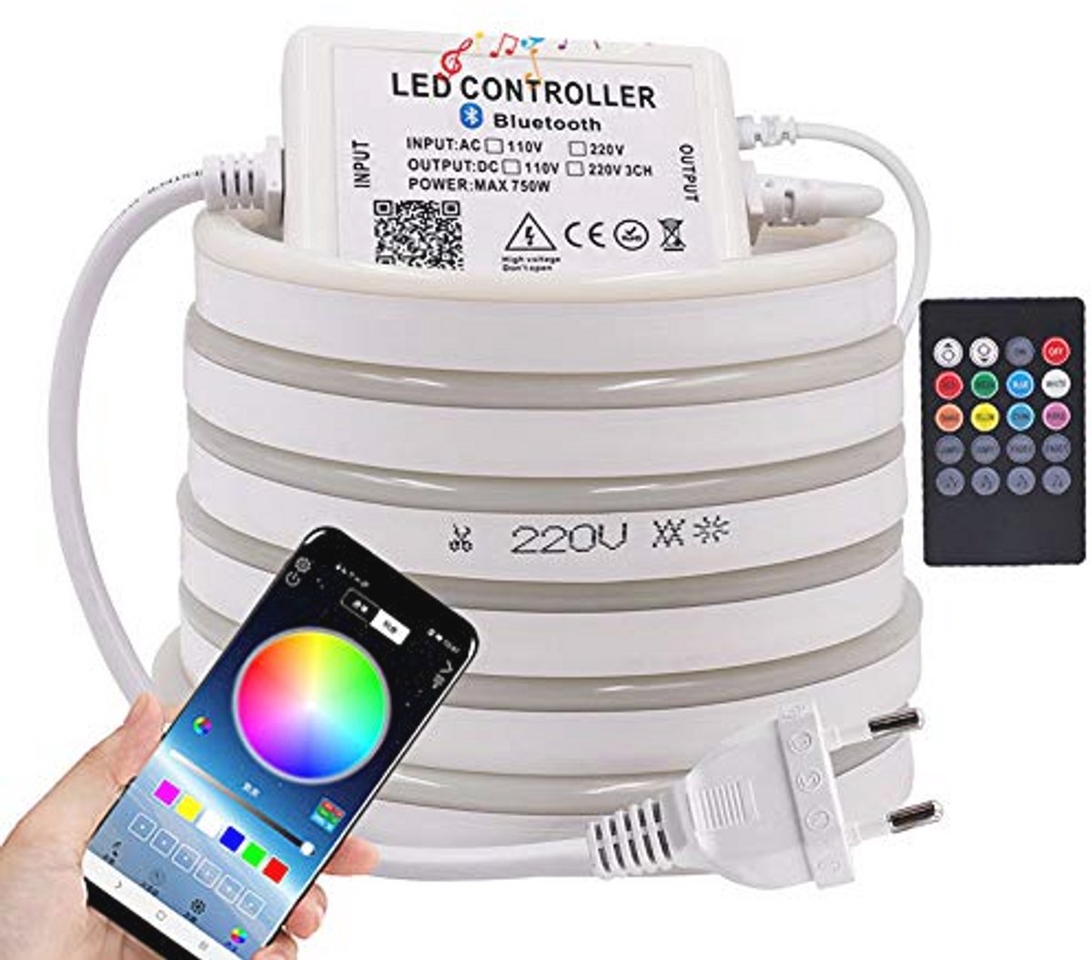 Flexibele RGB LED Strip met Afstandsbediening - 5m IP67 Waterdicht