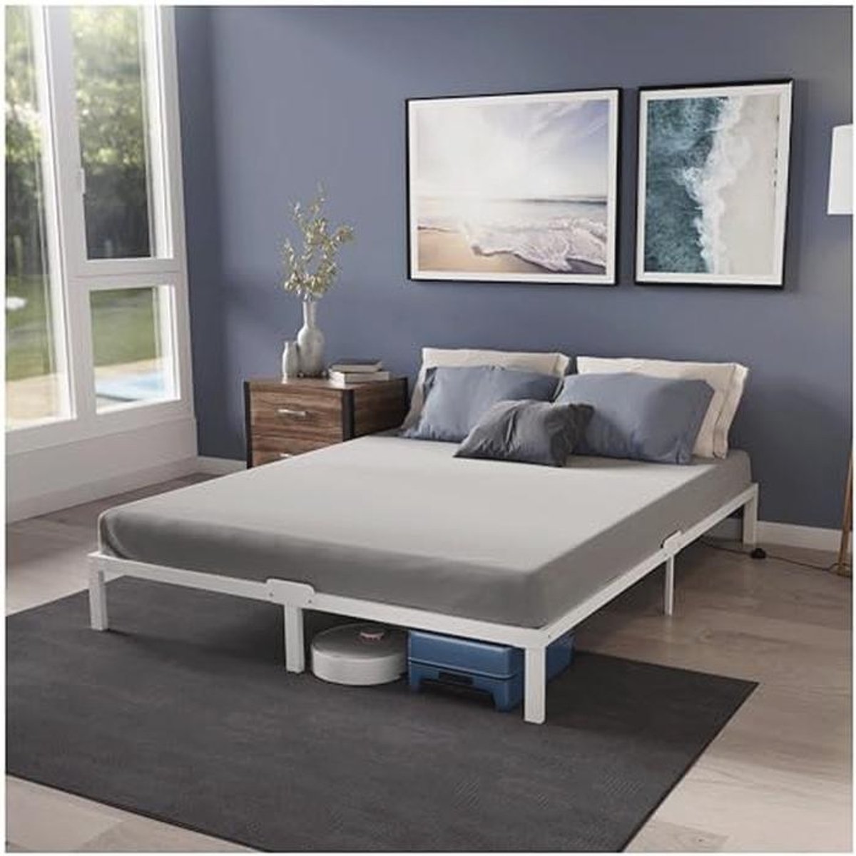 Metalen Bedframe 160 x 200 cm - Hoogte 35 cm - Robuust en Eenvoudig te Monteren - Ruimte v