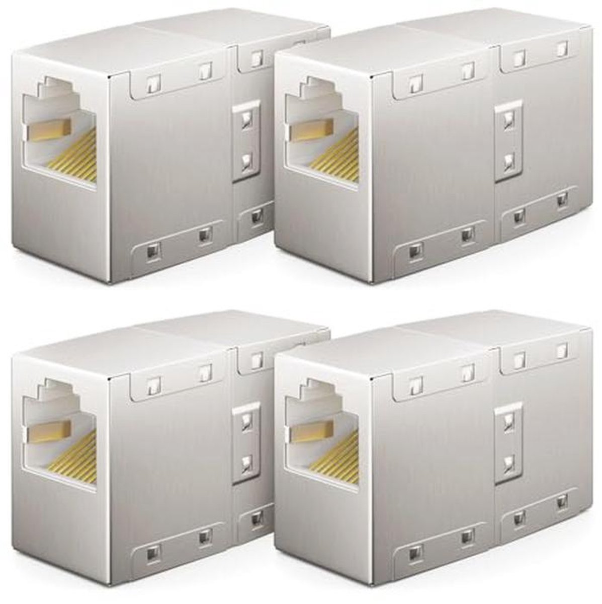 4 Stuks RJ45 Coupler - Gigabit LAN-Kabel Uitbreiding