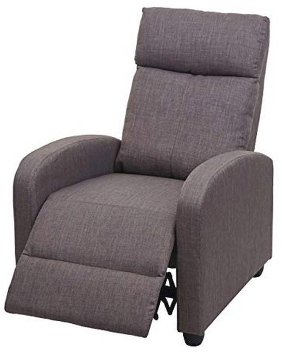 Comfortabele Relaxstoel met Verstelbare Rugleuning en Ligfunctie - Grijs-Bruin