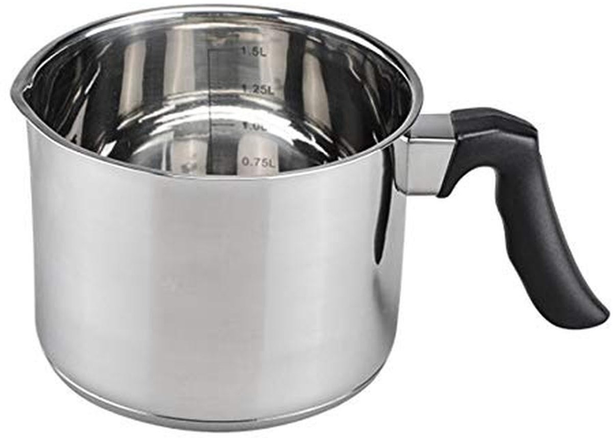 Roestvrijstalen koekenpan 14 cm met thermobodem voor inductiekookplaten