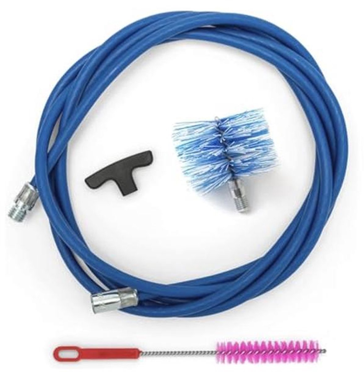 Reinigingsset voor Pelletkachel - 3 Meter Lengte met 90° Bocht en Nylon Borstel 80 mm