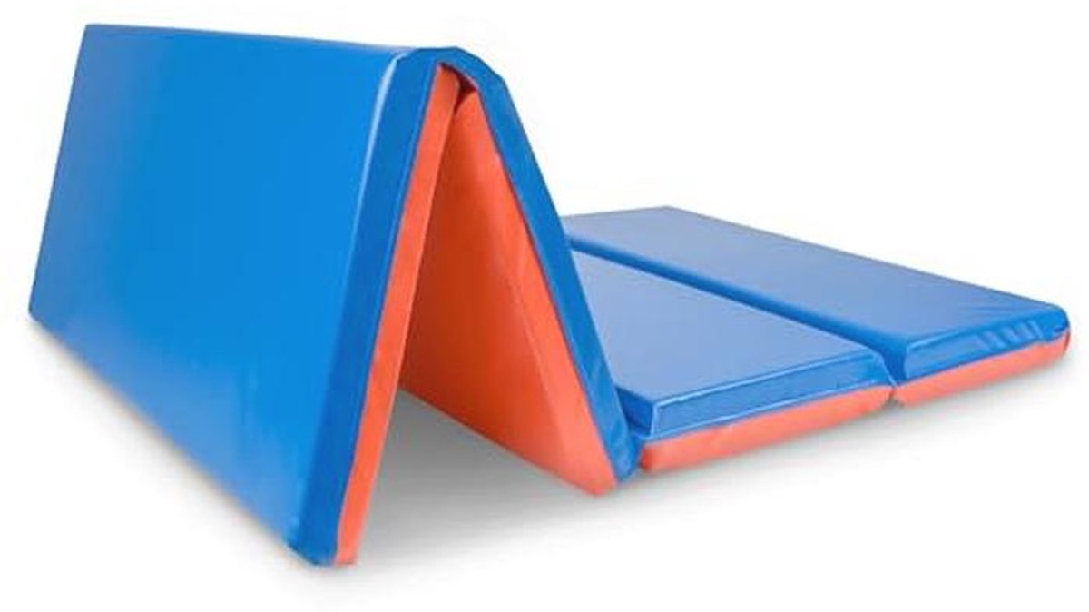Vier-vouwmat voor kinderen en volwassenen - Comfortabele slaapmat - Blauw/Rood - 121 x 61 x 5 cm